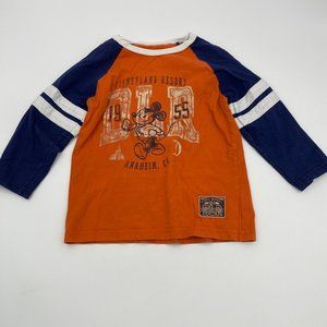Disneyland Resort Mickey Mouse Orange Long Sleeve Shirt Size Youth XS Disney DLR